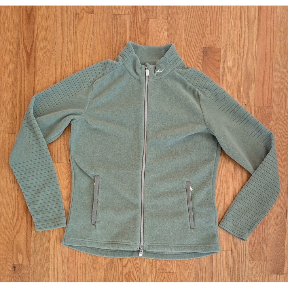Kjus Women's Maxima Fleece Full Zip Jacket Large L 40 Sage Green